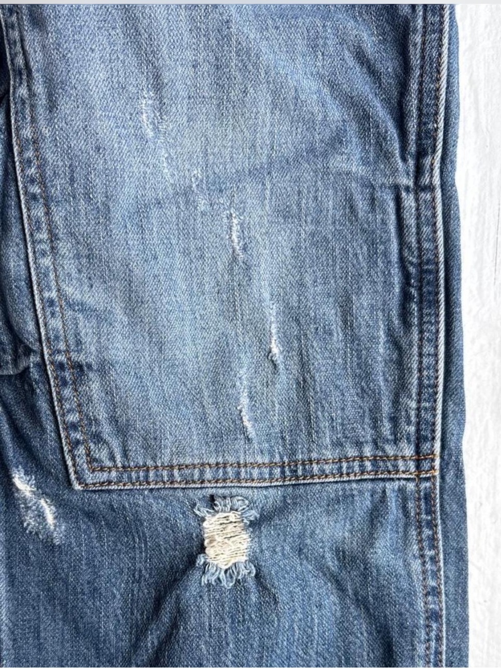 Anthropologie Pilcro Distressed Double Knee Patchwork Utility Jeans 27 EUC - Picture 5 of 5